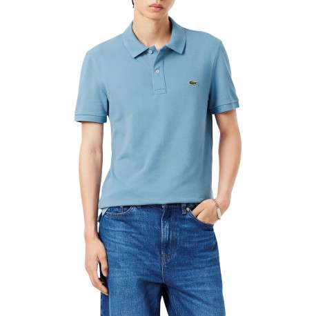 Polo Ph4012 en coton bleu ciel avec des manches courtes et un col boutonné - Image 2