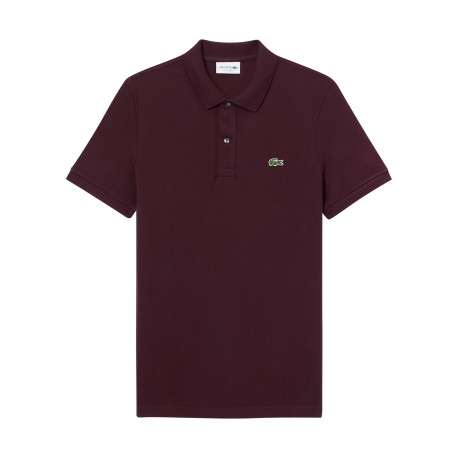 Polo Ph4012 en coton bordeaux pourvu de manches courtes et un col boutonné