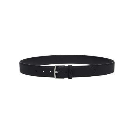 Ceinture noire à effet piqué pourvue d'une boucle ardillon gravée - Image 4