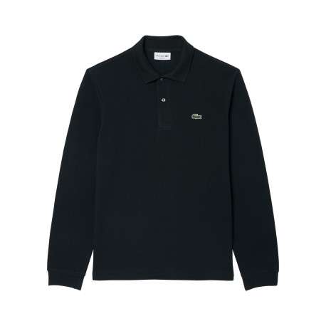 Polo Ph4012 en coton vert sapin pourvu de manches longues et un col boutonné
