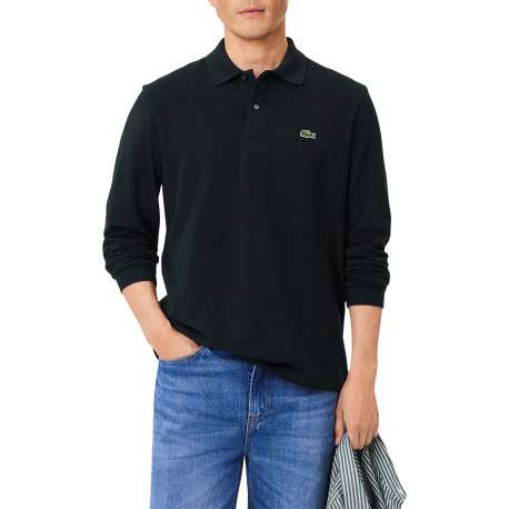 Polo Ph4012 en coton vert sapin pourvu de manches longues et un col boutonné - Image 2