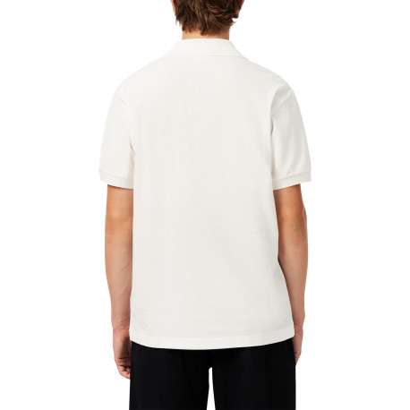 Polo style rétro en coton écru avec une coupe droite et un col boutonné - Image 3