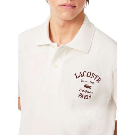 Polo style rétro en coton écru avec une coupe droite et un col boutonné - Image 4