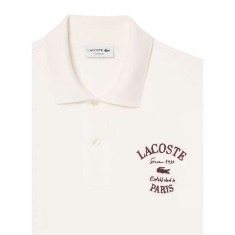 Polo style rétro en coton écru avec une coupe droite et un col boutonné - Image 6