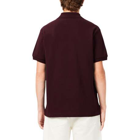 Polo style rétro en coton bordeaux avec une coupe droite et un col boutonné - Image 3