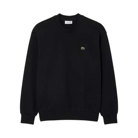 Sweat noir à col rond en molleton de coton mélangé doté d'une coupe droite