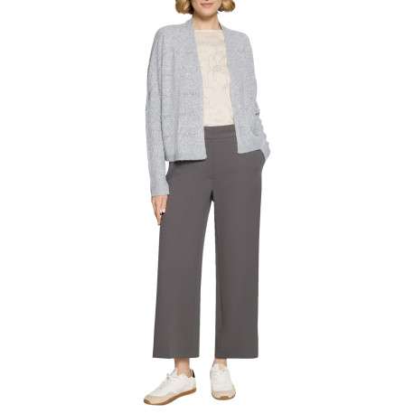 Gilet gris à rayures ornés de sequins à coupe droite avec un col V - Image 4