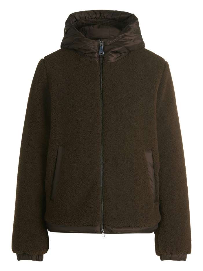 Blouson bi-matière chocolat...