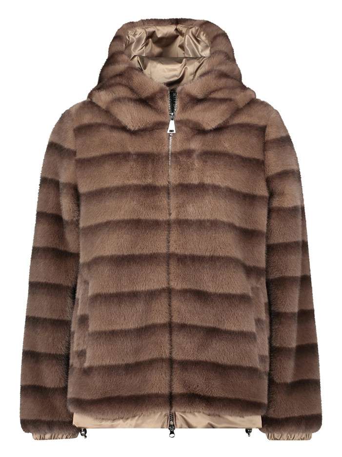 Blouson brun en fausse...