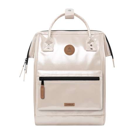 Sac à dos Adventurer Medium Honolulu beige doré brillant avec tissu déperlant