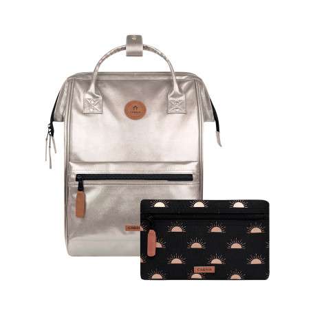 Sac à dos Adventurer Medium Honolulu beige doré brillant avec tissu déperlant - Image 2