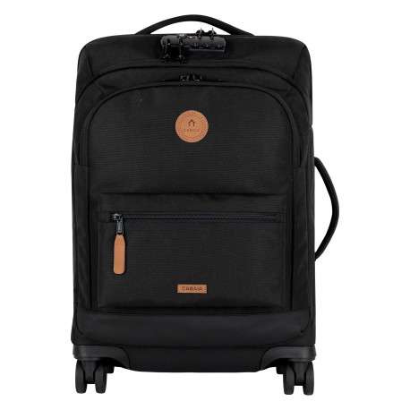 Valise souple 4 roues Small Berlin noire unie avec tissu déperlant