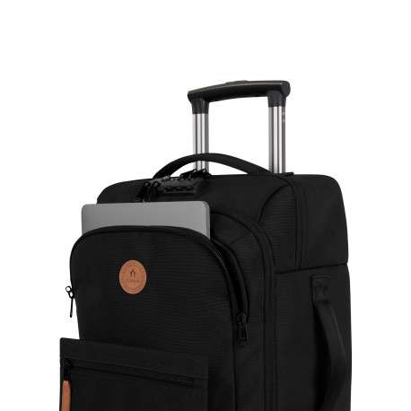 Valise souple 4 roues Small Berlin noire unie avec tissu déperlant - Image 2
