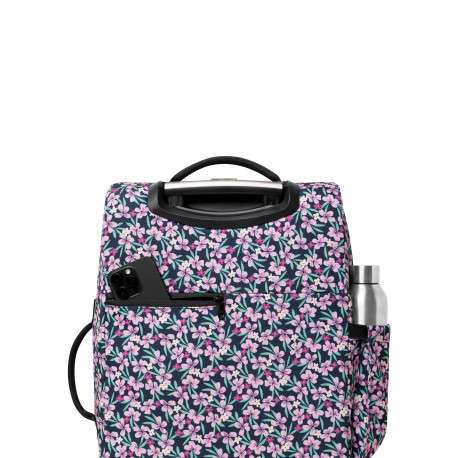 Valise souple 4 roues Small Cagliari rose et bleue à imprimé floral - Image 3