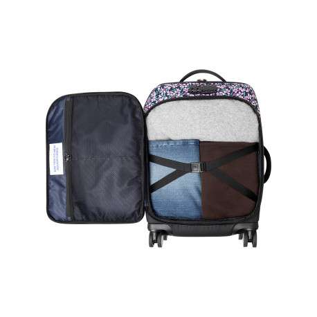 Valise souple 4 roues Small Cagliari rose et bleue à imprimé floral - Image 5