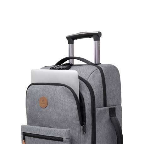 Valise souple 4 roues Small Getaria gris clair uni avec tissu déperlant - Image 3