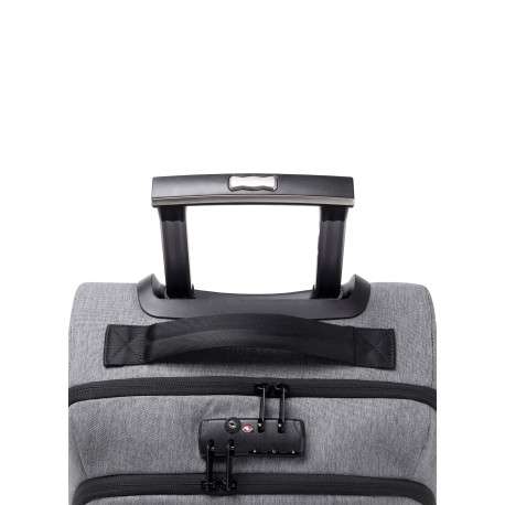 Valise souple 4 roues Small Getaria gris clair uni avec tissu déperlant - Image 5