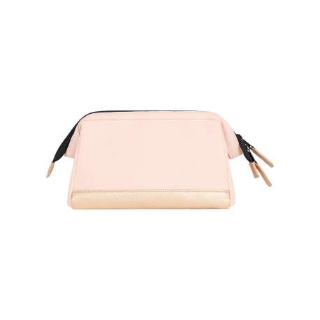 Trousse de toilette Medium Queretaro rose unie avec double fermeture éclair - Image 2