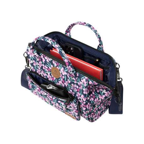 Sac à bandoulière Cross Body Medium Cagliari rose et bleu à imprimé floral - Image 2
