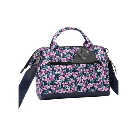 Sac à bandoulière Cross Body Medium Cagliari rose et bleu à imprimé floral - Image 4