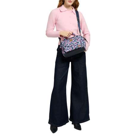 Sac à bandoulière Cross Body Medium Cagliari rose et bleu à imprimé floral - Image 6