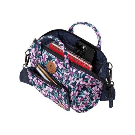 Sac à bandoulière Cross Body Small Cagliari rose et bleu à imprimé floral - Image 2