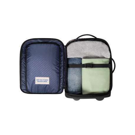 Valise souple 2 roues XS Cagliari rose et bleue à imprimé floral - Image 5
