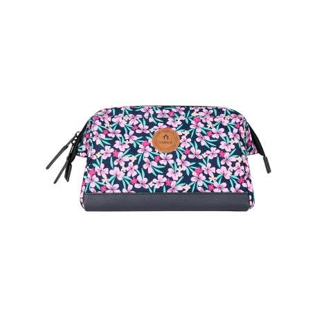 Trousse de toilette Medium Cagliari rose et bleue à imprimé floral