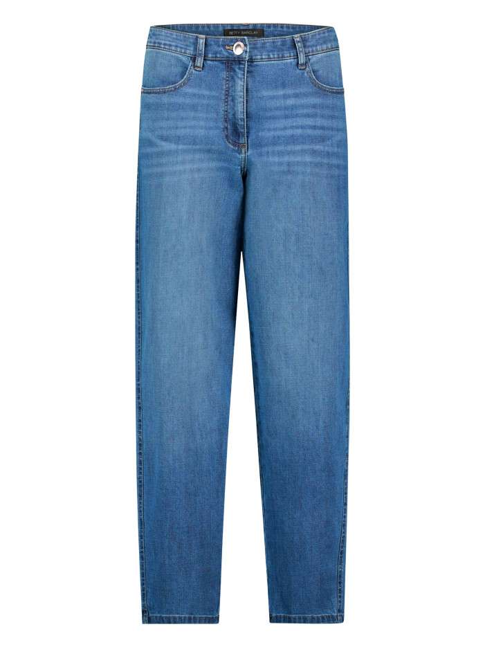 Jean en coton mélangé bleu...