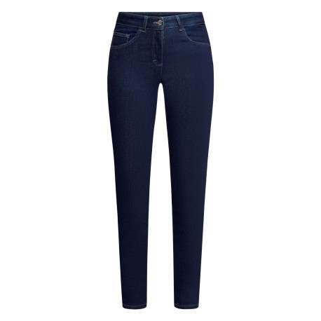 Jean slim en coton bleu marine brut effet sculptant et taille haute