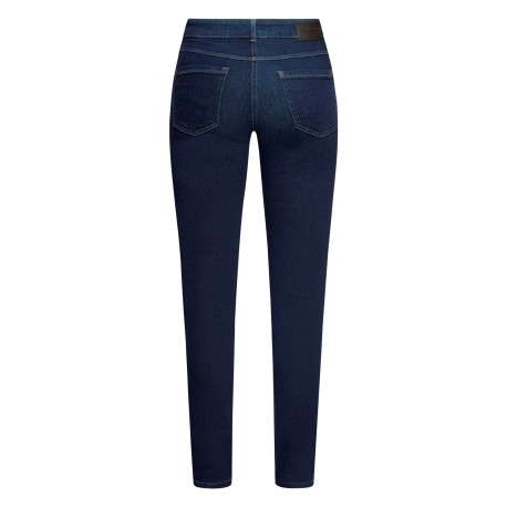 Jean slim en coton bleu marine brut effet sculptant et taille haute - Image 3