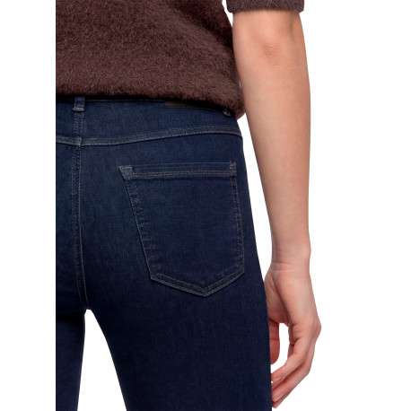 Jean slim en coton bleu marine brut effet sculptant et taille haute - Image 5
