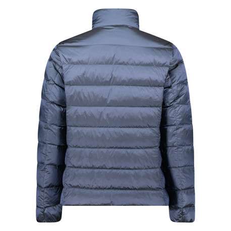 Doudoune bleue matelassée avec une coupe droite et un col montant - Image 3