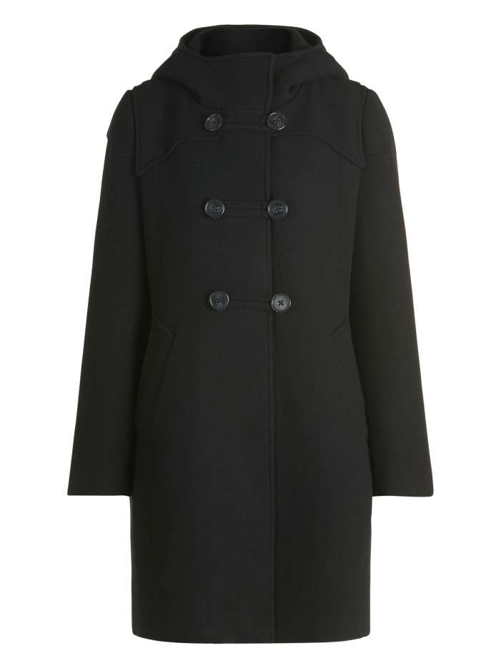 Manteau mi-long noir à...