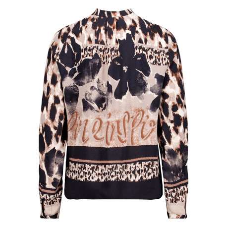 Blouse fluide multicolore ornée de motifs animaliers à coupe droite - Image 2