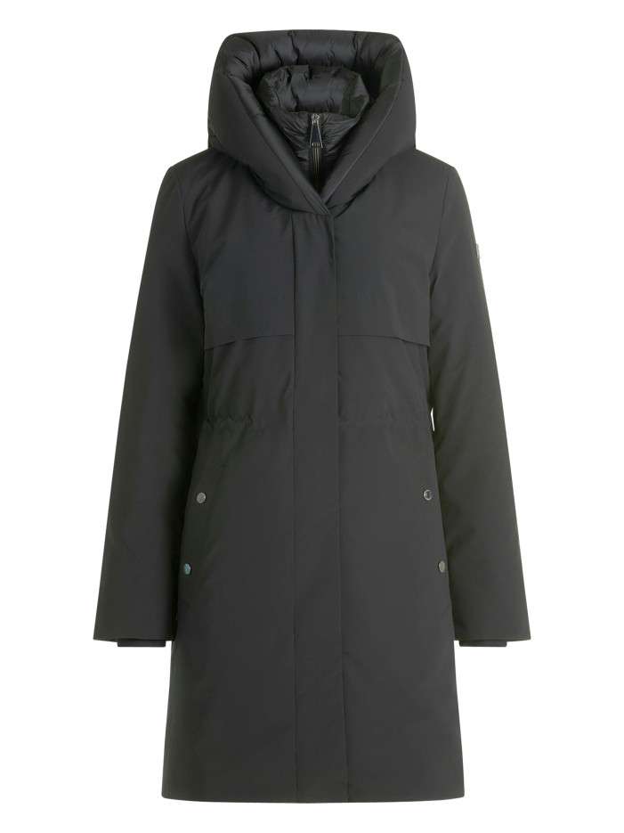 Parka noire bi-matière à...