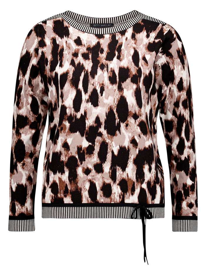 Pull à motifs léopard à...