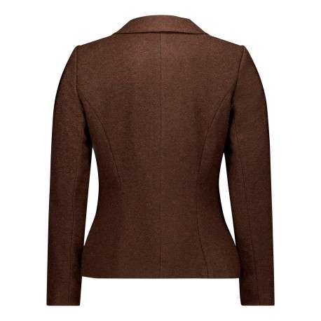 Blazer chocolat à coupe cintrée doté d'un col V et des manches longues - Image 2
