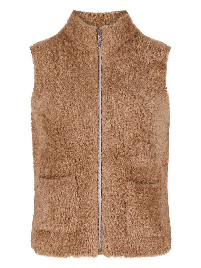 Gilet beige à coupe droite...