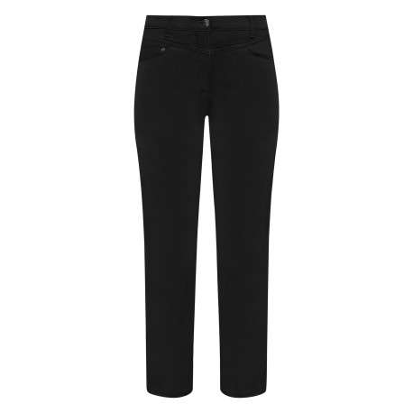 Pantalon noir doté de 5 poches avec une coupe slim et une taille intermédiaire