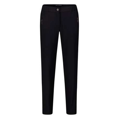 Pantalon chino noir à coupe slim avec des poches zippées sur les hanches
