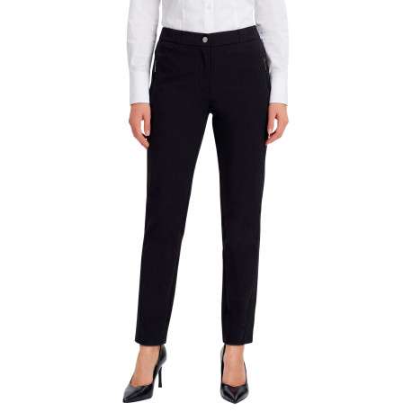 Pantalon chino noir à coupe slim avec des poches zippées sur les hanches - Image 4