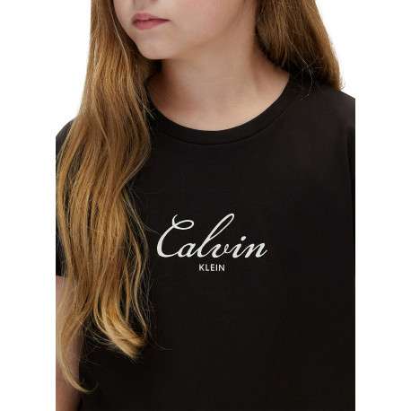 T-shirt noir en coton à col rond ras-de-cou doté d'une coupe droite - Image 6