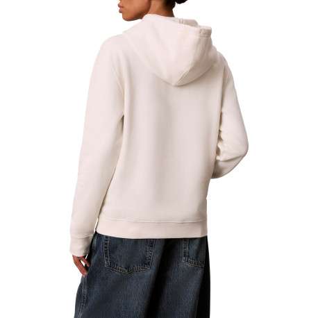 Sweat à capuche blanc en coton orné d'un imprimé logotypé à coupe droite - Image 2