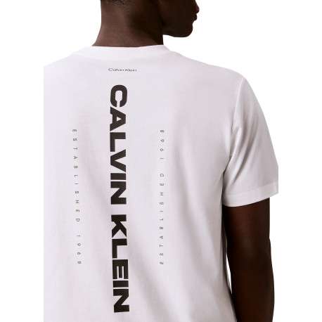 T-shirt blanc à imprimé logotypé en coton pourvu d'une coupe droite - Image 2