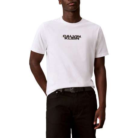 T-shirt blanc à imprimé logotypé en coton pourvu d'une coupe droite - Image 3