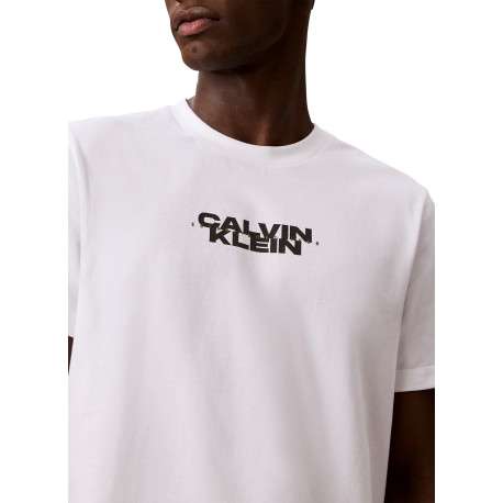 T-shirt blanc à imprimé logotypé en coton pourvu d'une coupe droite - Image 4