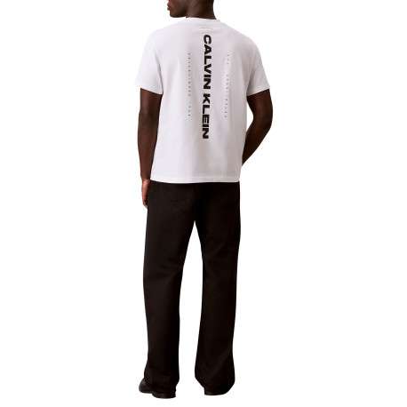 T-shirt blanc à imprimé logotypé en coton pourvu d'une coupe droite - Image 5