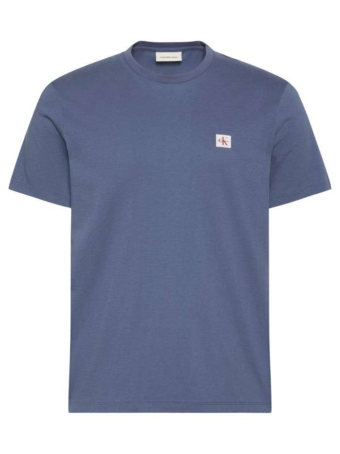 T-shirt bleu moyen à col...