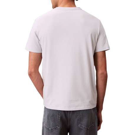 T-shirt blanc à col rond ras-de-cou en coton pourvu d'une coupe droite - Image 2